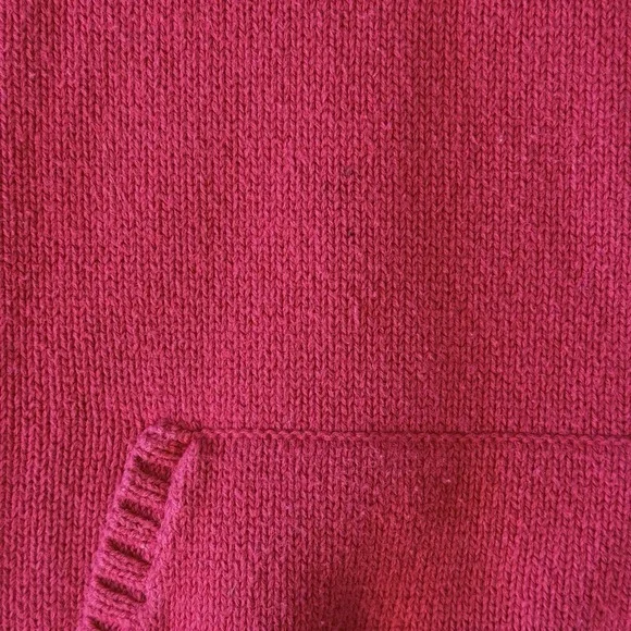 Tommy Hilfiger Y2K Knit Hoodie Sweater Spellout Red Cotton L - Picture 6 of 8